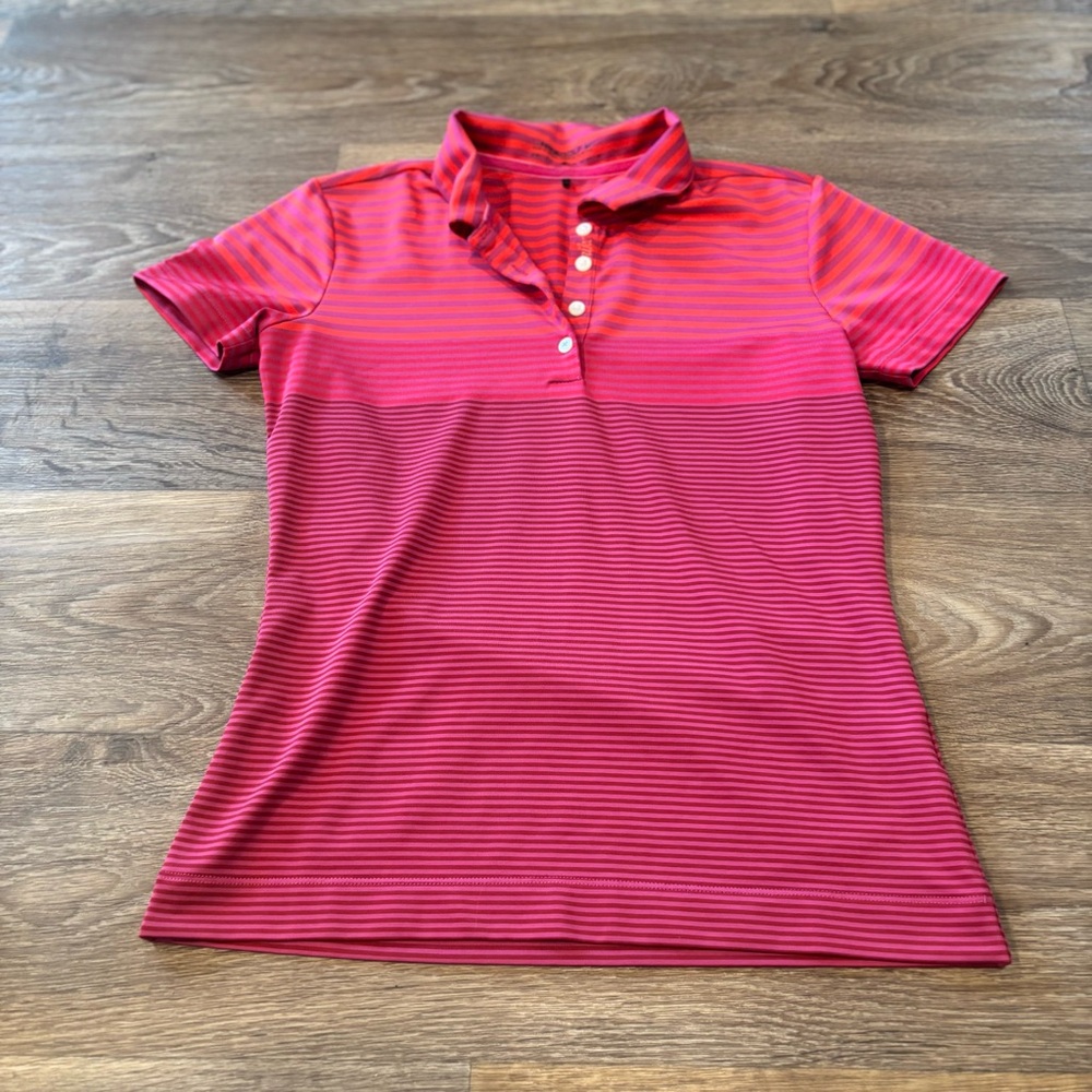 Nike Women’s Dri-FIT Victory Golf SS Polo Pink Stripe Performance - XS